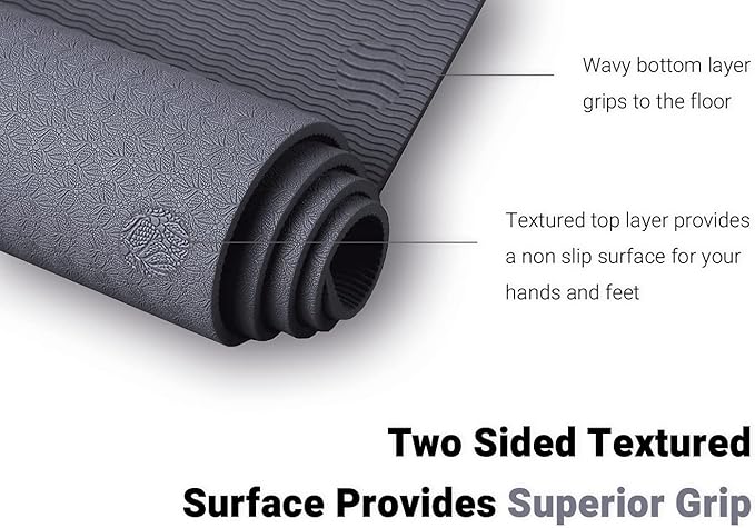 Clever Yoga - 7 Piece Yoga Kit for Women & Men, 6mm Cushioned Mat, 2 Blocks, Strap, Mat and Hand Towels & Carrying Bag - Starter Yoga Set, Accessories & Equipment for Home Workout-GravixFit