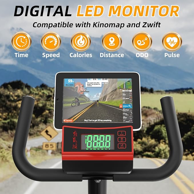 VANSWE Recumbent Exercise Bike for Adults Seniors - Recumbent Bikes for Home with Magnetic Resistance, Bluetooth and App Connectivity, Pulse Sensor-GravixFit