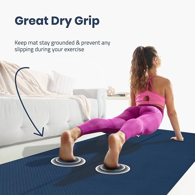 Extra Wide Yoga Mat for Men Women (72"L x 36"W) Non Slip Fitness & Exercise Mat with Alignment Marks for Yoga, Pilates, Floor Workouts-GravixFit