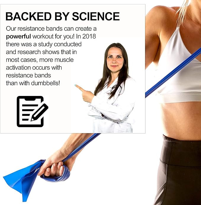 7Ft Long Resistance Bands for Stretching - Resistance Bands Set with Door Anchor - Exercise Bands Including Carry Pouch, E-Book & App - Latex-Free Workout Bands-GravixFit