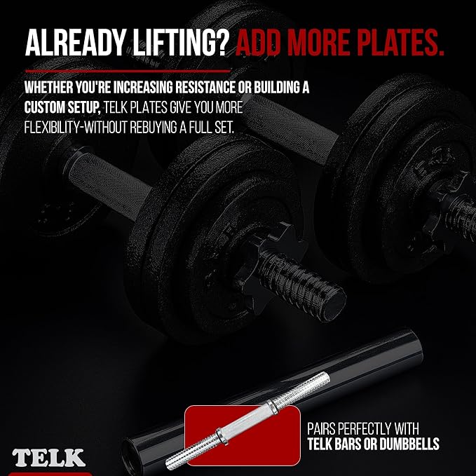 TELK – Adjustable Dumbbell Set – Home Gym Weight Set with Baked Enamel Cast Iron Plates – Space-Saving Free Weights for Strength Training-GravixFit