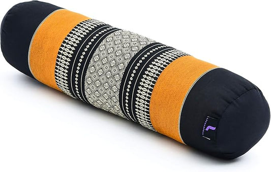 Leewadee Small Yoga Bolster – Shape-Retaining Cervical Neck Roll, Tube Pillow for Comfortable Reading, Kapok Filling, 22 x 6 x 6 inches-GravixFit