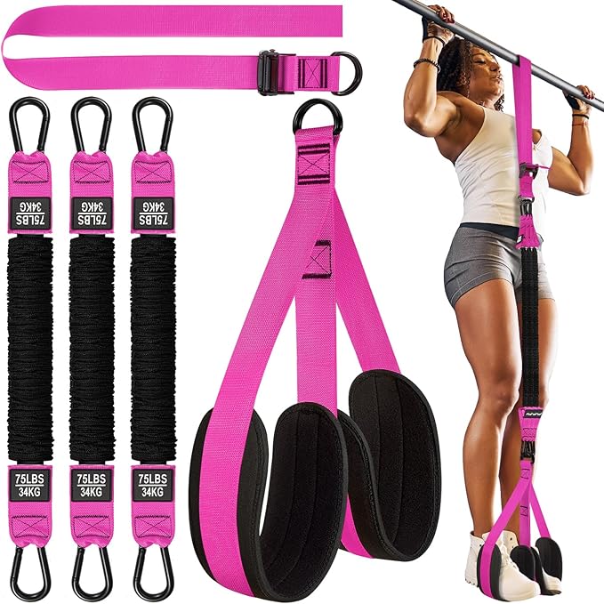 HPYGN Pull Up Assistance Bands, Heavy Duty Resistance Band for Pull Up Bar, Adjustable Weight/Size with Fabric Feet/Knee Rest, Bands for Pull Up Assist for Strength Training, Pull Up Assist Band-GravixFit