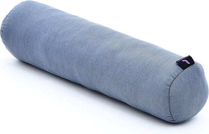Leewadee Small Yoga Bolster – Shape-Retaining Cervical Neck Roll, Tube Pillow for Comfortable Reading, Kapok Filling, 22 x 6 x 6 inches-GravixFit