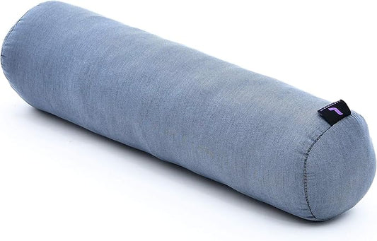Leewadee Small Yoga Bolster – Shape-Retaining Cervical Neck Roll, Tube Pillow for Comfortable Reading, Kapok Filling, 22 x 6 x 6 inches-GravixFit