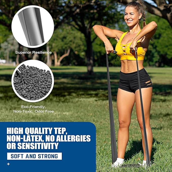 Resistance Bands, Exercise Bands, Physical Therapy Bands for Strength Training, Yoga, Pilates, Stretch Elastic Band with Different Strengths, Workout Bands for Home Gym-GravixFit