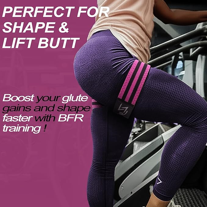 BFR Occlusion Bands for Women Legs Glutes Hip Building, Comfortable Elastic Booty Bands for Blood Flow Training Workouts Fast to Lift Your Butt,Squat,Thigh,Fitness-GravixFit
