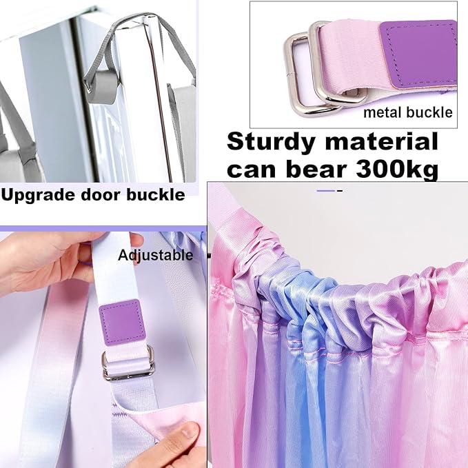 Tchrules Leg Stretcher Strap, Backbend Training Belt with Door Anchor, Flexibility Trainer Stretching Equipment Assist Stretch Strap for Fitness Gymnastics Dance Aerial Yoga Ballet-GravixFit