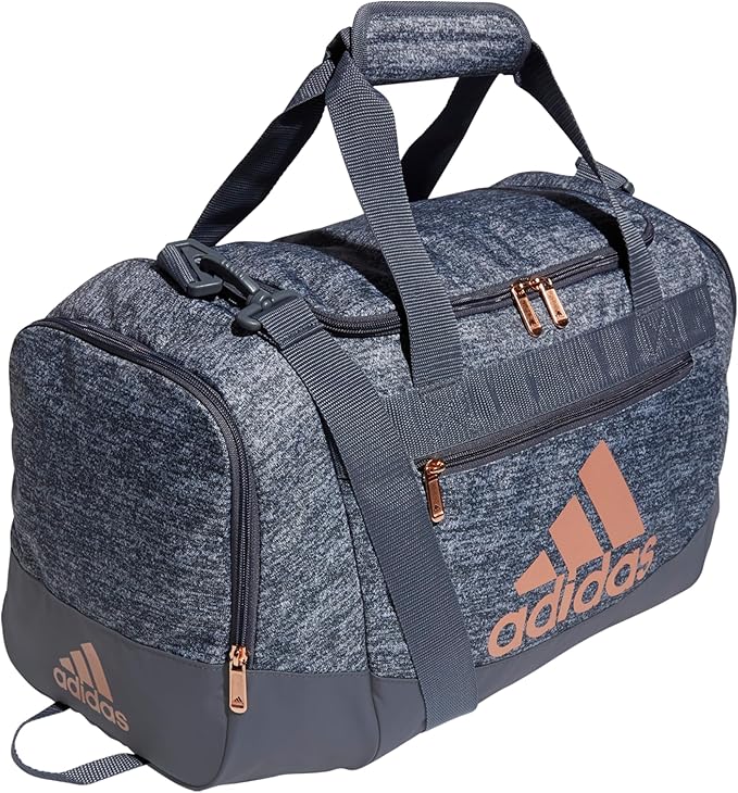 adidas Unisex Defender 4.0 Gym Duffel Bag for Men and Women, Jersey Onix Grey/Rose Gold/Onix Grey, Small (38L)-GravixFit