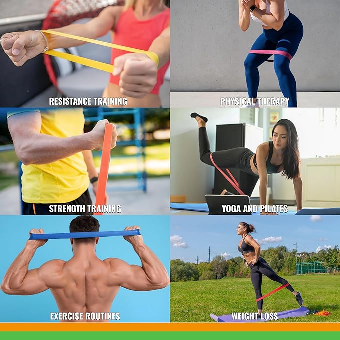 SmarterLife Resistance Bands for Working Out, Latex-Free Exercise Bands for Women, Men, 5 Extra Wide Workout Bands for Weight Loss, Home Gym, Booty Bands, Physical Therapy Bands, Workout Guide-GravixFit