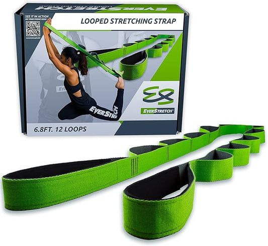 EverStretch Non-Elastic Stretching Strap with Loops - Move Freely with This Looped Stretch Strap Premium Stretch Band for Sports, Physical Therapy and Recovery from Knee Replacement Surgery.-GravixFit