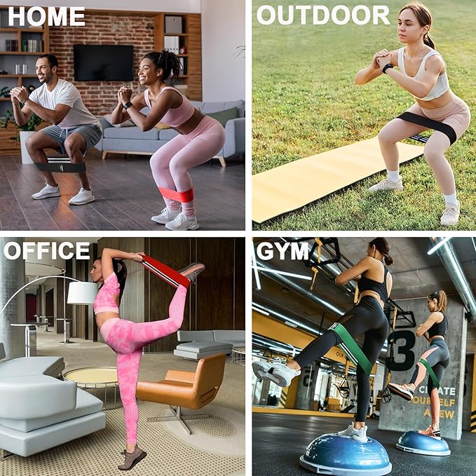 Fabric Resistance Bands for Working Out, 3 and 4 Levels Booty Bands Long Resistance Bands for Women and Men | Elastic Bands for Exercise Bands Resistance Workout Bands Resistance-GravixFit