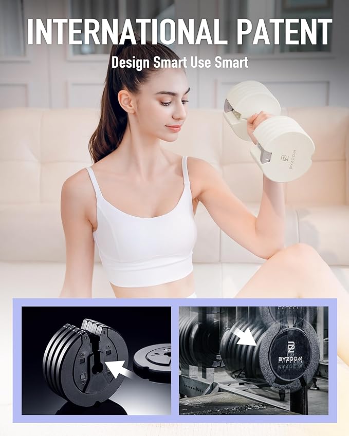 Adjustable Dumbbell – 12.5/25lb Single Unit OR Set of 2 – 5-in-1 Adjustable Weight for Home Gym, Strength Training & Fitness Workouts, White OR Black-GravixFit