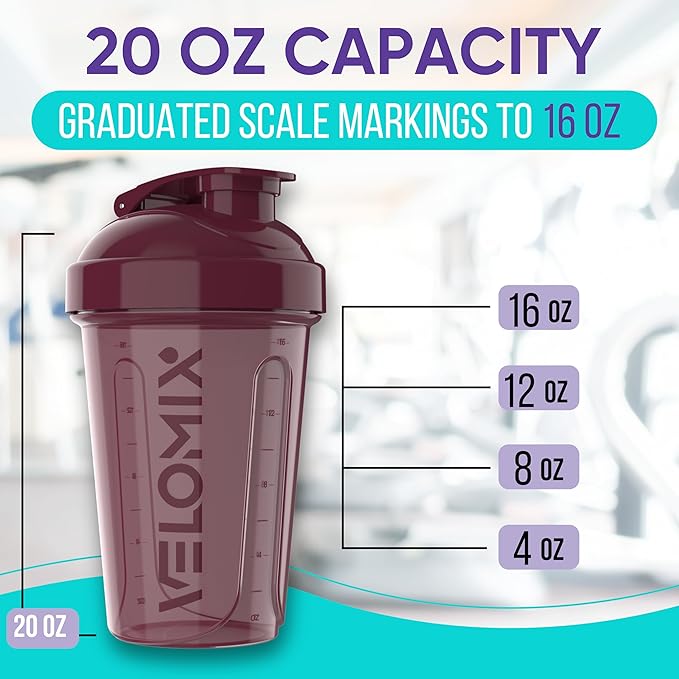 '-6 PACK- Shaker Cups for Protein Shakes 20 oz - 6x Wire Whisk | Leak Proof Protein Shaker Bottle for Protein Shakes, Shaker Bottle Pack for Pre & Post Workout, Shaker Cup (Mood Tones)-GravixFit