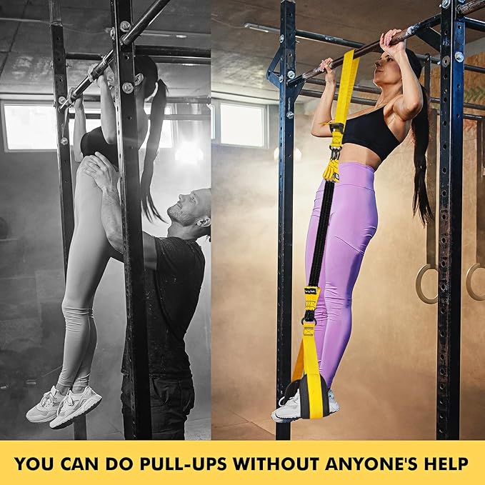 HPYGN Pull Up Assistance Bands, Heavy Duty Resistance Band for Pull Up Bar, Adjustable Weight/Size with Fabric Feet/Knee Rest, Bands for Pull Up Assist for Strength Training, Pull Up Assist Band-GravixFit