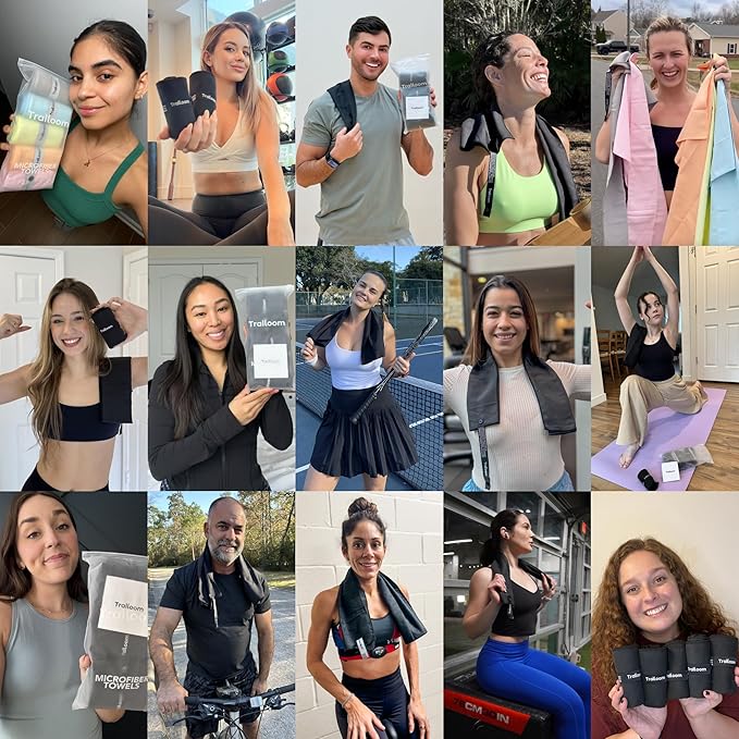 Microfiber Workout Towels - Quick Dry, Highly Absorbing, Odor-Free, for Women & Men - Gym Sweat Sports Towel for Hot Yoga, Tennis, Running, Exercise, Working Out, Camping, Set of 5 Pastel-GravixFit