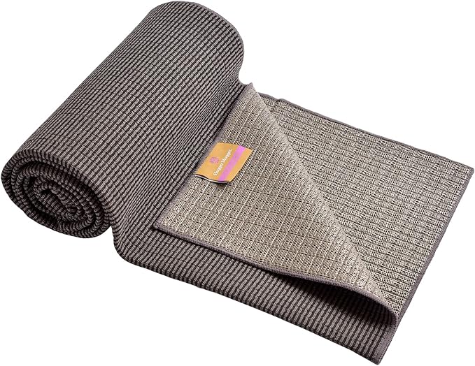 Hugger Mugger Yoga Towel - Graphite - Soft, Absorbent, Fast Drying, Non-Slip Backing, use by iteself or Over a Yoga mat, hot Yoga, Helps with Slippery Hands and feet-GravixFit