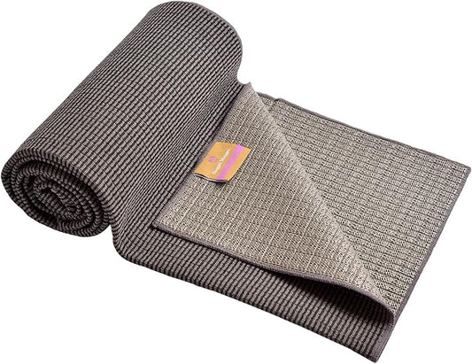 Hugger Mugger Yoga Towel - Graphite - Soft, Absorbent, Fast Drying, Non-Slip Backing, use by iteself or Over a Yoga mat, hot Yoga, Helps with Slippery Hands and feet-GravixFit