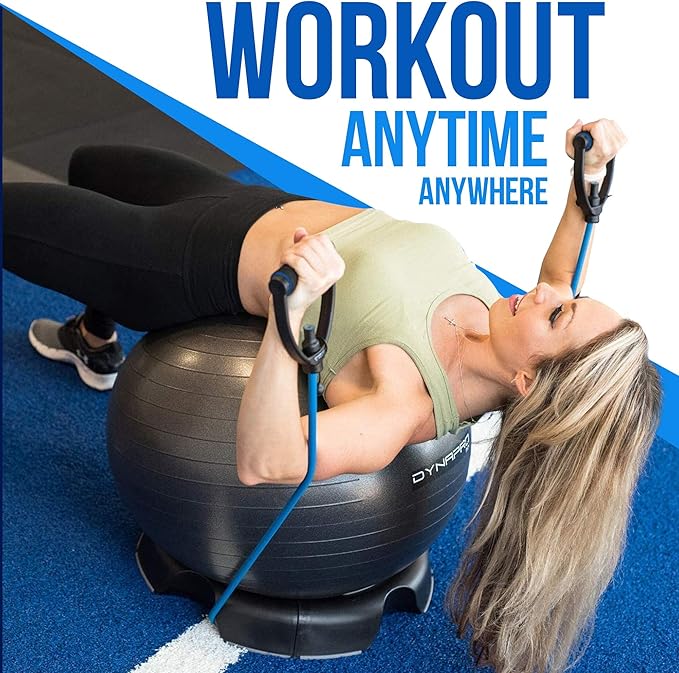 DYNAPRO Exercise Resistance Bands, Adjustable Length, Comfort Handles, Professional Quality, Anti-Snap. Great for Workouts, Physical Therapy, Yoga-GravixFit