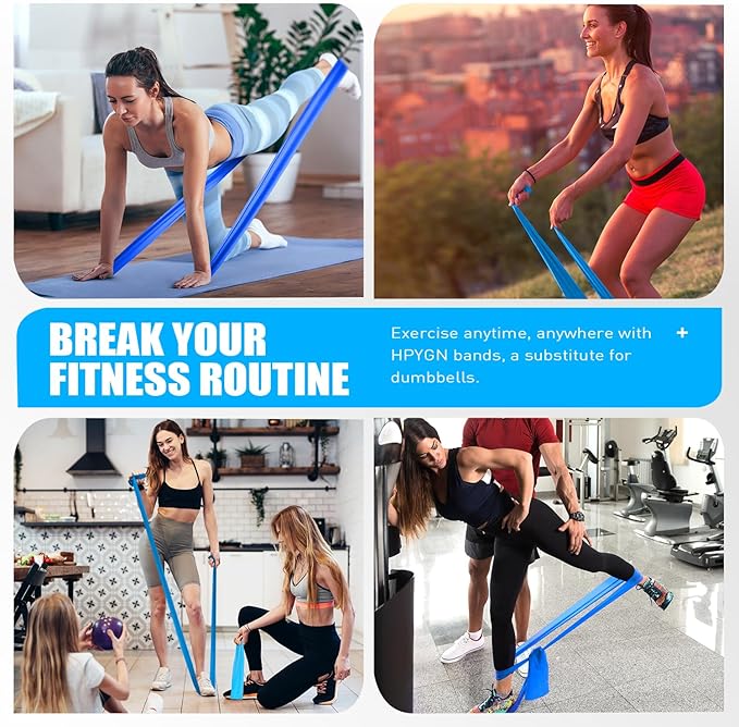 Resistance Bands, Exercise Bands, Physical Therapy Bands for Strength Training, Yoga, Pilates, Stretch Elastic Band with Different Strengths, Workout Bands for Home Gym-GravixFit