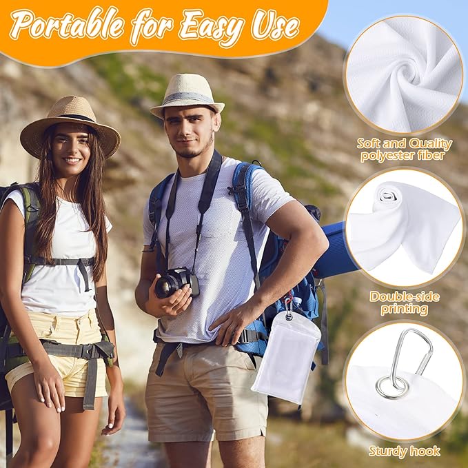 20 Pcs Cooling Towel 40" x 12" Ice Towel for Neck and Face Microfiber Chilly with Bag Breathable Yoga Gym Stay Cool Towels Sweat Rag for Workout Running Camping Pilates Beach Accessories (White)-GravixFit