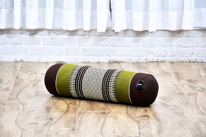 Leewadee Small Yoga Bolster – Shape-Retaining Cervical Neck Roll, Tube Pillow for Comfortable Reading, Kapok Filling, 22 x 6 x 6 inches-GravixFit
