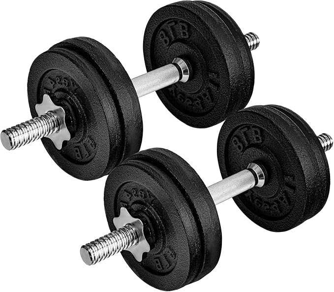 Yes4All Old School Adjustable Dumbbell Set with Weight Plates, Star Lock Collars/Connector, 40lbs to 200lbs Adjustable Weight Plates Set-GravixFit
