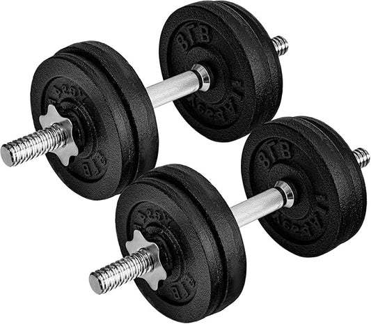Yes4All Old School Adjustable Dumbbell Set with Weight Plates, Star Lock Collars/Connector, 40lbs to 200lbs Adjustable Weight Plates Set-GravixFit