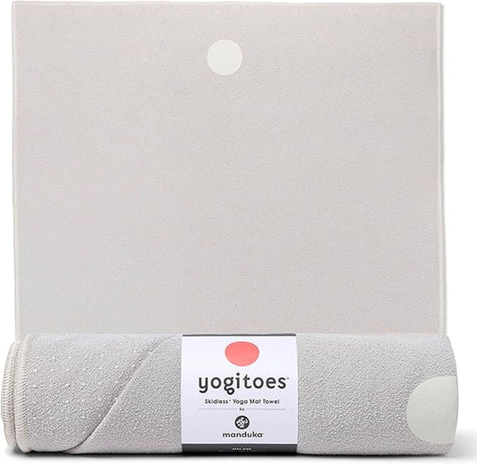 Manduka Yogitoes Yoga Towel – Rubber Grip Dots Non-Slip Bottom, Quick Dry Fitness Towel for Hot Yoga, Pilates, Exercise-GravixFit