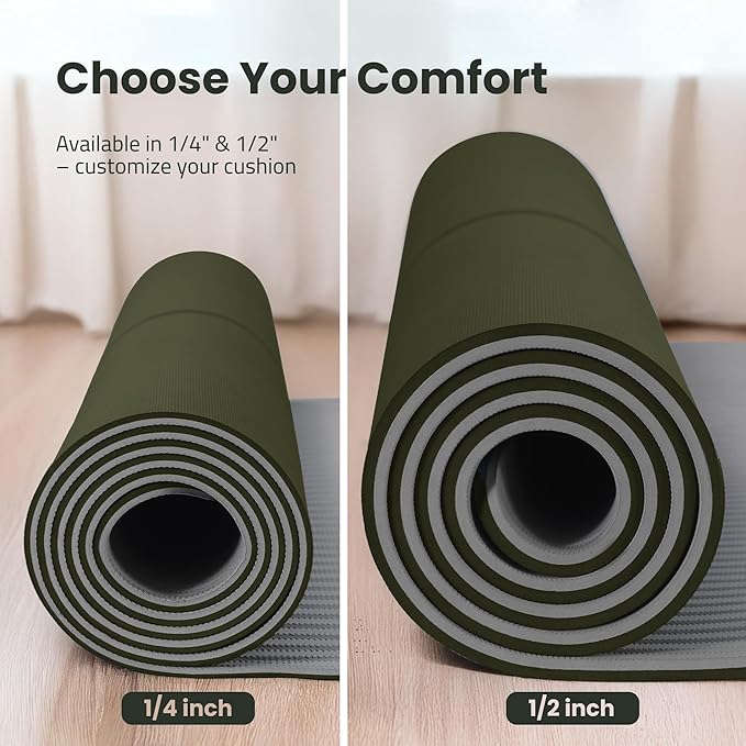 Extra Wide Yoga Mat for Men Women (72"L x 36"W) Non Slip Fitness & Exercise Mat with Alignment Marks for Yoga, Pilates, Floor Workouts-GravixFit