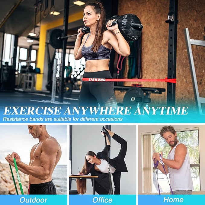 Resistance Bands Set, Pull Up Assistance Bands Pull Up Bands Exercise Bands for Men Women, Workout Bands for Working Out, Muscle Strength Training, Body Stretching-GravixFit