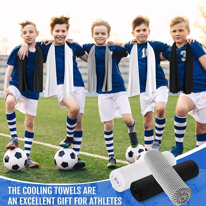 Hosuly 30 Pack Cooling Towels, 40"x12" Ice Breathable Soft Chilly Sweat Rag Microfiber Workout Rags for Gym Cooling Towels for Neck and Face for Yoga Golf Sport Running-GravixFit