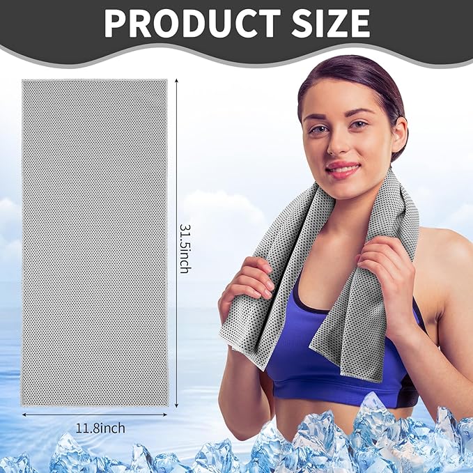 Honoson Cooling Towel Bulk - Neck & Face Cool Chilly Towels Microfiber Breathable Sport Sweat Rag for Gym, Yoga, Travel, Camping, Running, Outdoor-GravixFit