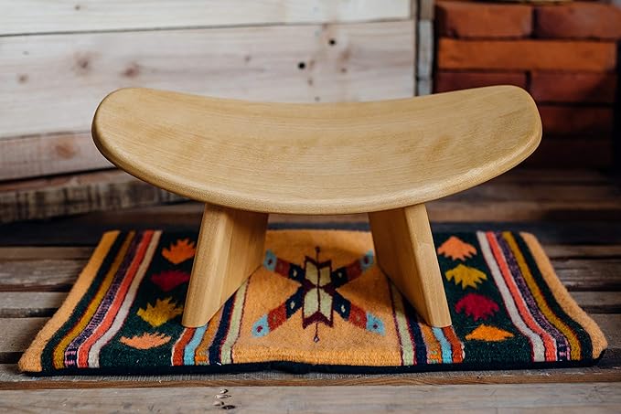 Meditation Bench IKUKO Original, Portable Version with Bag, Locally Handmade Wooden Kneeling Ergonomic Seiza Seat, Prana Yoga - 2 Colors, 3 Height Sizes-GravixFit