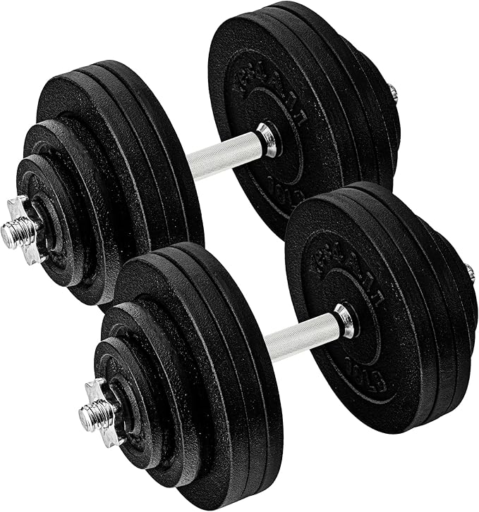 Yes4All Old School Adjustable Dumbbell Set with Weight Plates, Star Lock Collars/Connector, 40lbs to 200lbs Adjustable Weight Plates Set-GravixFit