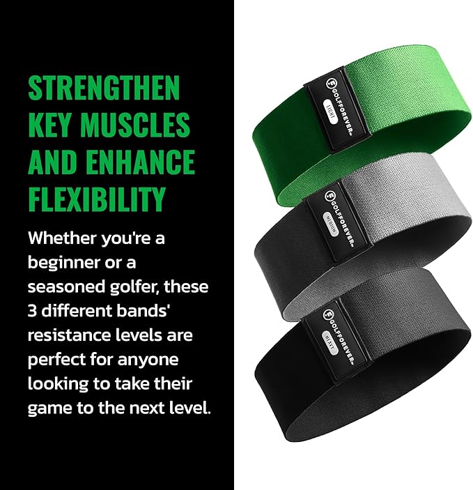 GolfForever Mini Bands Proven by Golfer Scottie Scheffler | Golf Training Premium Fitness Bands | Premium Golf Training Aid to Improve Strength Flexibility & Swing Posture | 3 Resistance Levels | 3pcs-GravixFit