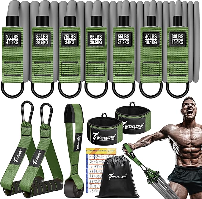 Heavy Resistance Bands for Working Out, 350lbs/450lbs Exercise Bands with Handles, Workout Bands Set for Men, Fitness Weight Bands for Muscle Strength Training, Stretching, Slim, Home Gym Equipment-GravixFit