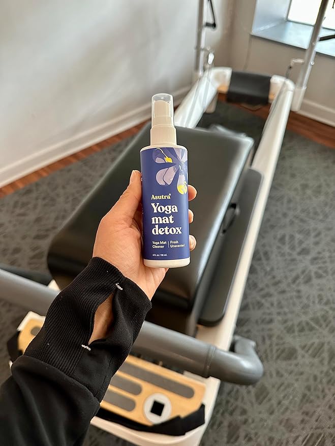 ASUTRA Yoga Mat Cleaner Spray (Fresh & Unscented), 4 fl oz - No Slippery Residue, Deep-Cleansing for Fitness Gear & Gym Equipment, Microfiber Towel Included-GravixFit
