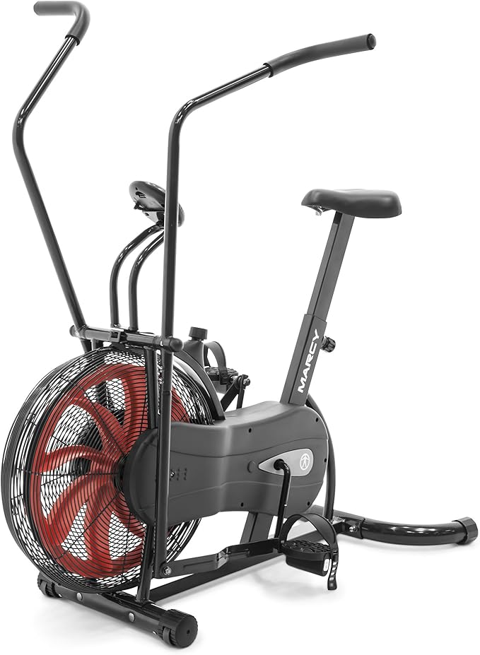 Marcy Air-Resistance Exercise Fan Bike With Dual Acction Handlebars-GravixFit