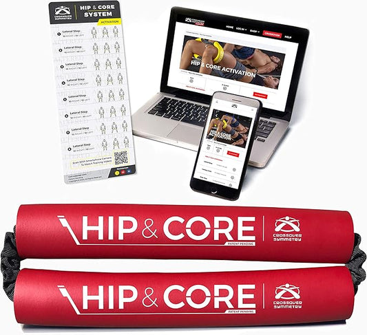 Crossover Symmetry Hip & Core System - Loop Resistance Home Workout Bands to Stretch and Strengthen Legs, Butt, HIPS, Thighs and Glutes, Includes Online Exercise & Training Guide-GravixFit