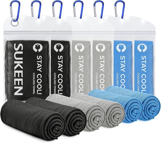 Sukeen Cooling Towel,Instant Evaporative Cooling for Sports,Yoga,Golf,Gym,Neck,Workout and More(40”x 12”)-GravixFit