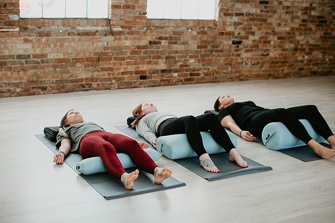 Hugger Mugger Round Yoga Bolster - Firm Round Shape, Higher Profile, Great Under Knees, Soft Support, Handmade in The USA-GravixFit