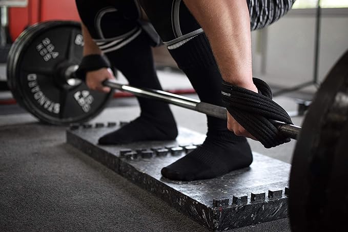 Gymreapers Figure 8 Lifting Straps For Deadlift, Powerlifting, Strongman, & Cross Training Strong Weightlifting Wrist Straps For Men, Women-GravixFit