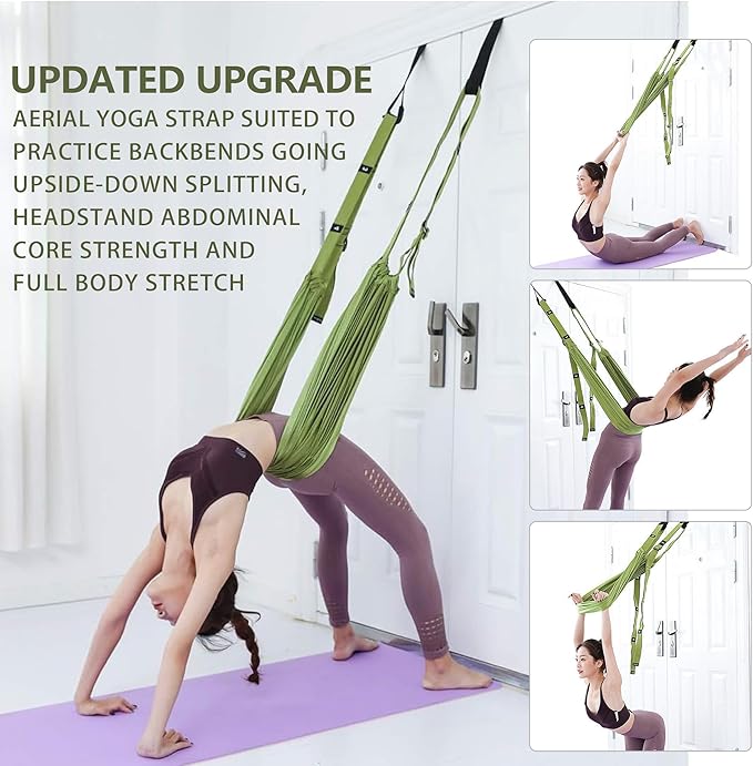 Leg Stretcher Strap, Stretching Equipment with Door Anchor Flexibility Trainer Backbend Assist for Dance Aerial Yoga Ballet Leg Stretching Exercise-GravixFit