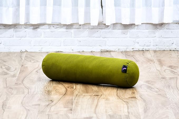 Leewadee Small Yoga Bolster – Shape-Retaining Cervical Neck Roll, Tube Pillow for Comfortable Reading, Kapok Filling, 22 x 6 x 6 inches-GravixFit