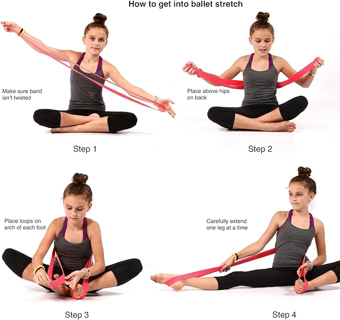Ballet Stretch Band for Dance, Gymnastics, Cheerleading, Pilates. Improves Elastic Flexibility and Enhances Daily Stretching - Designed by PS Athletic-GravixFit