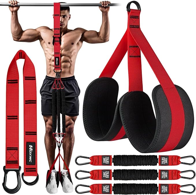 Pull Up Assistance Bands, Adjustable Heavy Duty Resistance Band for Pull Up, 3 Pull Up Bands, Comfortable Fabric Feet/Knee Rest, Assistance Bands for Pull-Up, Home Fitness, Body Stretching-GravixFit