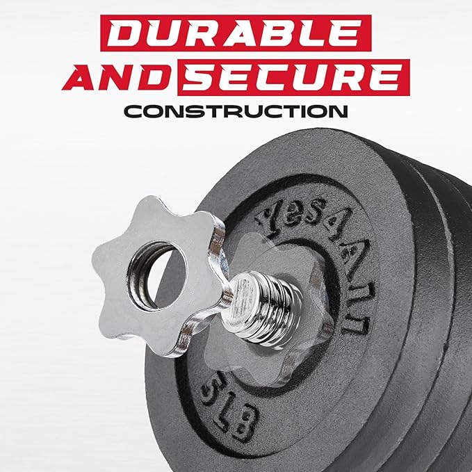 Yes4All Old School Adjustable Dumbbell Set with Weight Plates, Star Lock Collars/Connector, 40lbs to 200lbs Adjustable Weight Plates Set-GravixFit