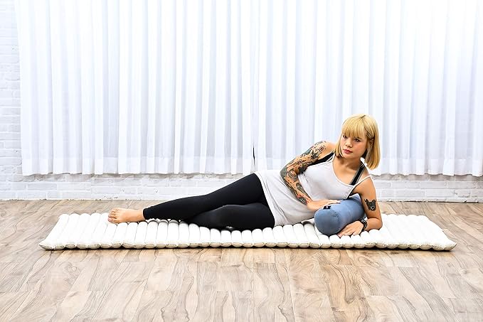 Leewadee Small Yoga Bolster – Shape-Retaining Cervical Neck Roll, Tube Pillow for Comfortable Reading, Kapok Filling, 22 x 6 x 6 inches-GravixFit