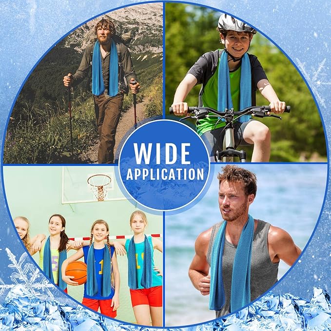 Hosuly 30 Pack Cooling Towels, 40"x12" Ice Breathable Soft Chilly Sweat Rag Microfiber Workout Rags for Gym Cooling Towels for Neck and Face for Yoga Golf Sport Running-GravixFit